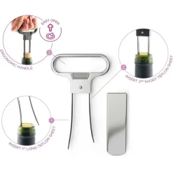 Décapsuleur 2 broches Argent Inox - Pop par Koala