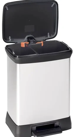 DECOBIN DUO Poubelle rectangulaire à pédale 30L (10L+18L) - Veba