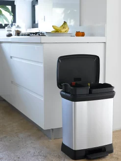 DECOBIN DUO Poubelle rectangulaire à pédale 30L (10L+18L) - Veba