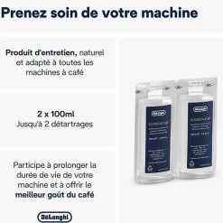 DELONGHI DLS C200 Détartrant EcoDecalk Mini 2x100ml pour toutes les machines a café Delonghi