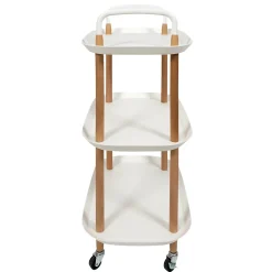 Desserte - Home Deco Factory - Kaleo - élégante - Blanche - H81 X L56 X P35,5 Cm