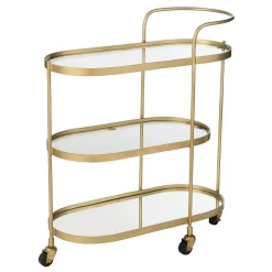 Desserte 3 Niveaux Design "Leanor" 84cm Or