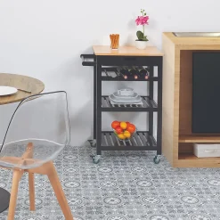 Desserte à roulettes en bois 40x61x84.5 cm