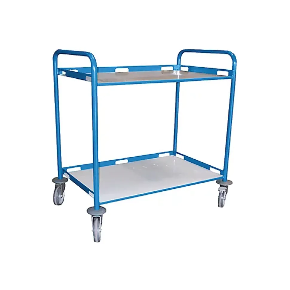 Desserte cantine tôle BLEU 2 plateaux 850x500mm - charge max 200kg - 880008989