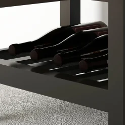 Desserte cuisine épais plateau bois clair noir tiroir placard étagère porte-serviettes