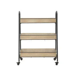 Desserte de Cuisine 3 Niveaux "Fuji" 80cm Naturel & Noir