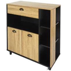 Desserte de cuisine Chef sur roulettes - Ette Bois et Noir