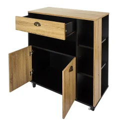 Desserte de cuisine Chef sur roulettes - Ette Bois et Noir