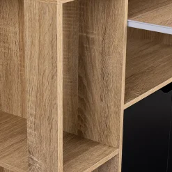 Desserte de cuisine COSI bois façon hêtre et portes noires L.76 CM