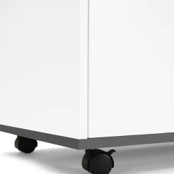 Desserte de cuisine COSY placard avec tiroir bois blanc et plateaux gris L.60 CM