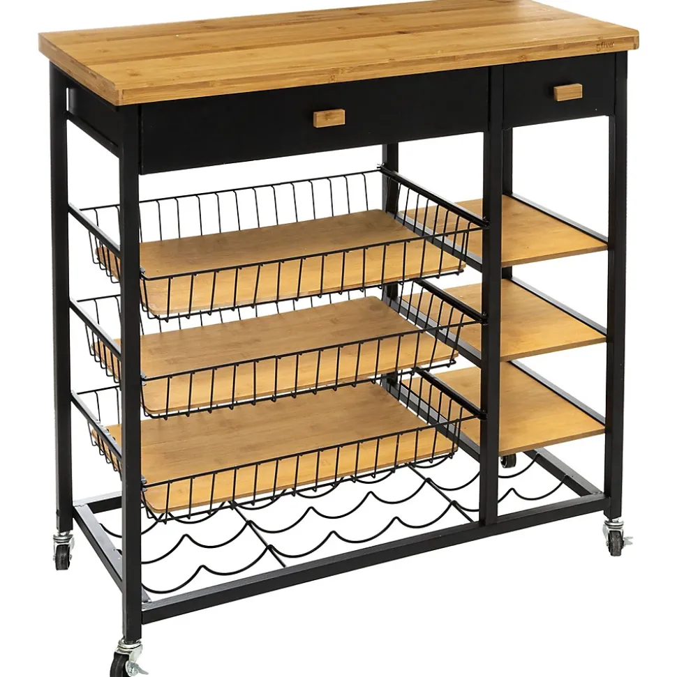 Desserte de cuisine Nera - Bambou et métal