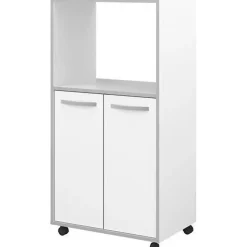 Desserte de cuisine OSLO 60 cm blanc mat 2 portes 1 niche