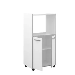 Desserte de cuisine OSLO 60 cm blanc mat 2 portes 1 niche