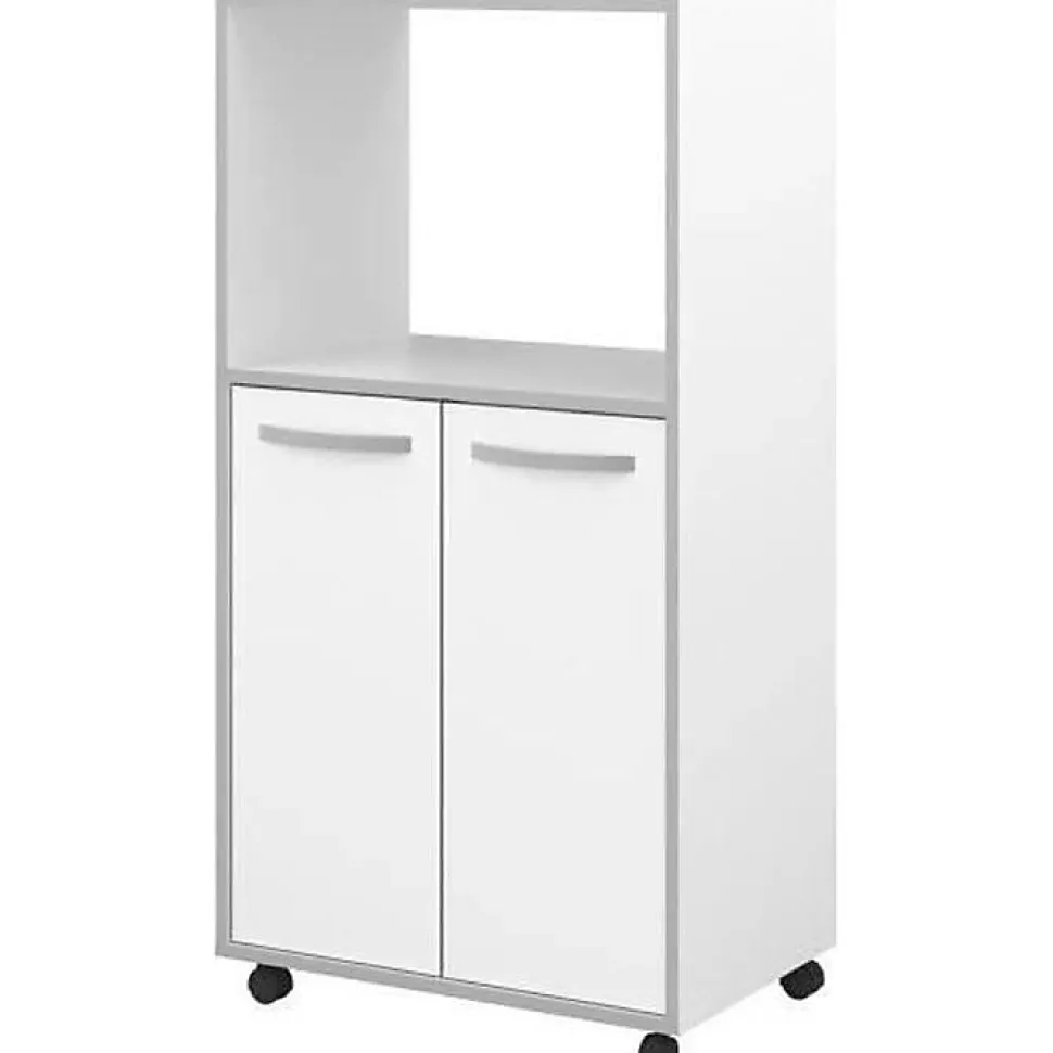 Desserte de cuisine OSLO 60 cm blanc mat 2 portes 1 niche