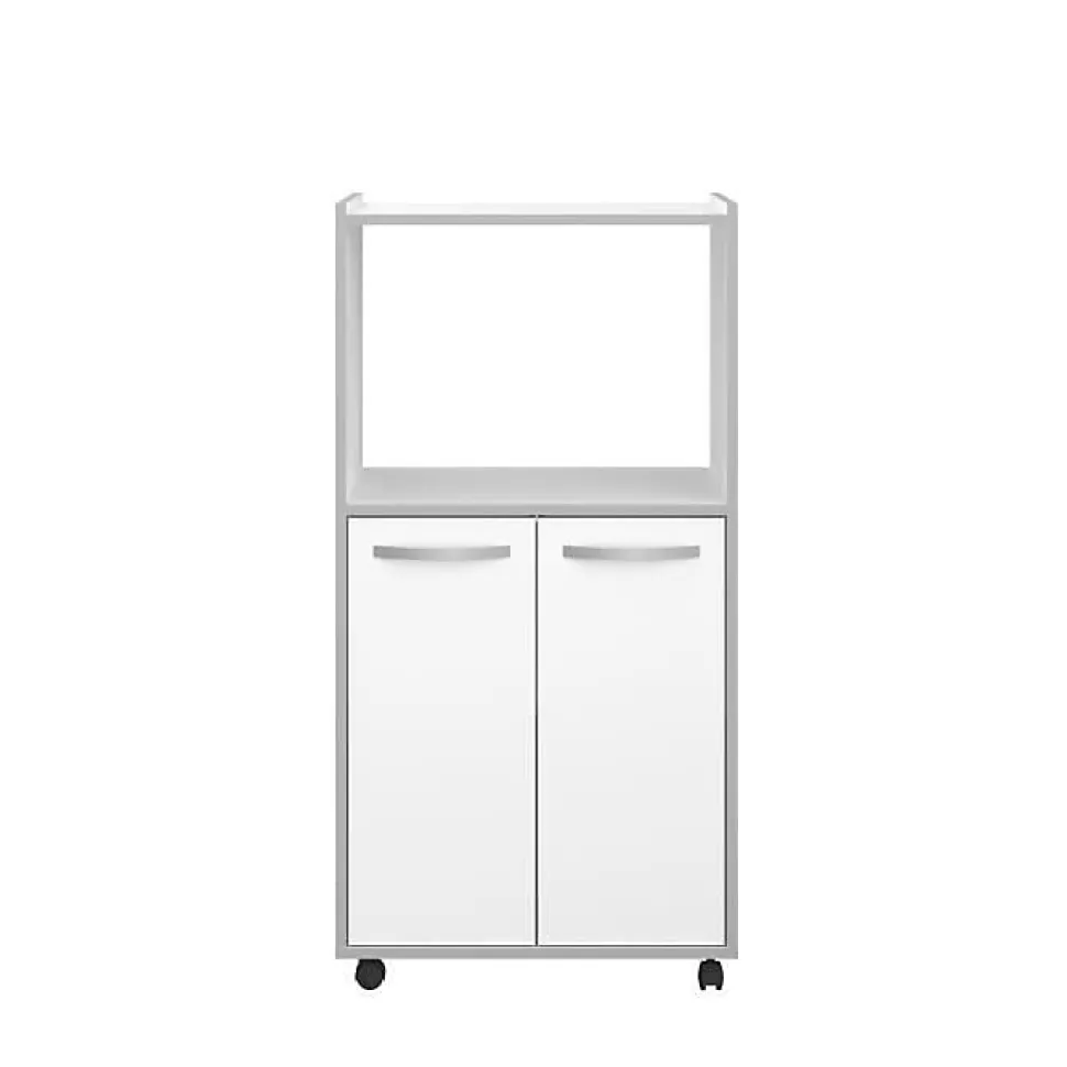 Desserte de cuisine OSLO 60 cm blanc mat 2 portes 1 niche