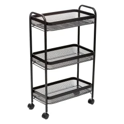 Desserte de cuisine rectangulaire à 3 niveaux en métal noir ,5Five