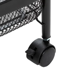 Desserte de cuisine rectangulaire à 3 niveaux en métal noir ,5Five