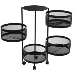 Desserte de cuisine ronde à 4 niveaux en métal Mayaj noir ,5Five