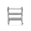 Desserte pliante BAUHAUS avec roulettes, Structure chromée, 3 niveaux, 3 positions
