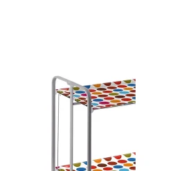 Desserte pliante BAUHAUS avec roulettes, Structure grise, 2 niveaux, 4 positions