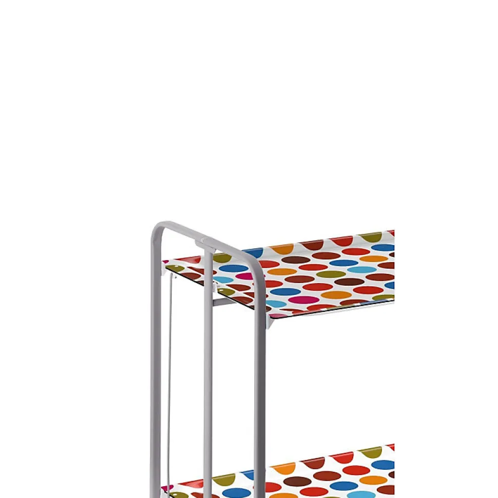 Desserte pliante BAUHAUS avec roulettes, Structure grise, 2 niveaux, 4 positions