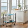 Desserte pliante BAUHAUS avec roulettes, Structure chromée, 2 niveaux, 4 positions