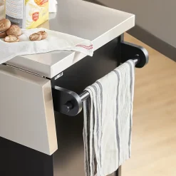 Desserte sur Roulettes,Îlot de Cuisine avec Plan Rabattable,Noir,FKW71-SCH,SoBuy