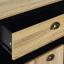 DINAJ - Desserte à Roulettes Multi-Rangement Aspect Bois