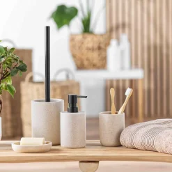 Distributeur de savon - Effet granite pour salle de bain (7x16 cm - Sable)