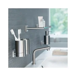 Distributeur de savon à fixer Acier inoxydable chromé NYO Gris Spirella