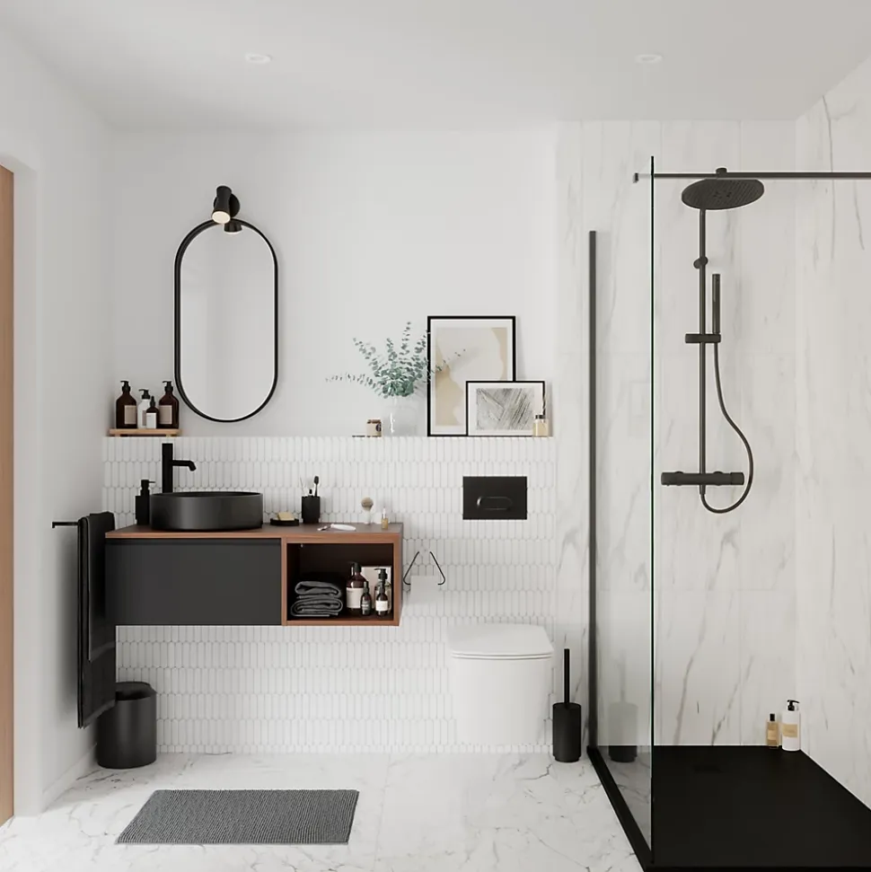 Distributeur de savon 200 ml, noir, GoodHome Kina