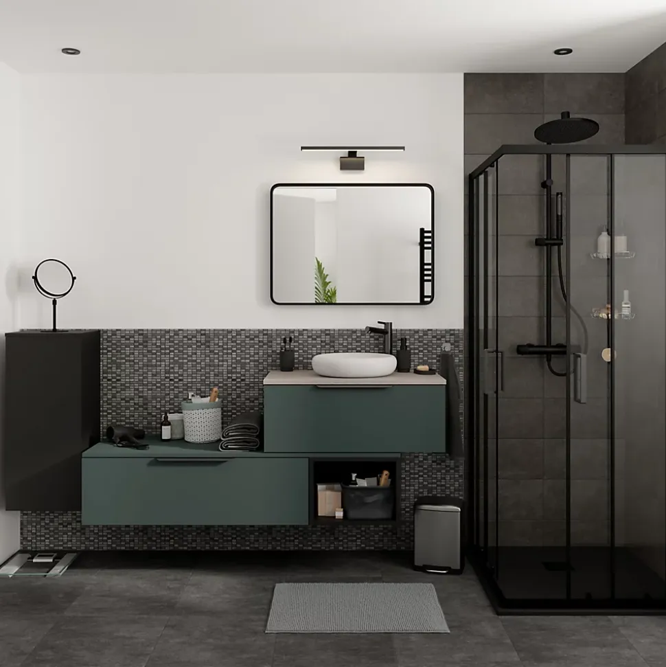 Distributeur de savon 200 ml, noir, GoodHome Kina