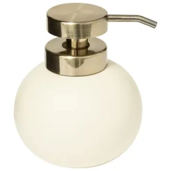 Distributeur de savon à pompe coloris ivoire et acier doré, 5Five Duo