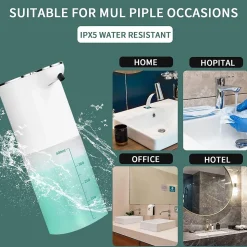 Distributeur de savon automatique, distributeur de savon mural automatique de 400 ml avec chargement USB