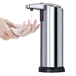 Distributeur de savon automatique en acier inoxydable avec base étanche et détecteur de mouvement infrarouge