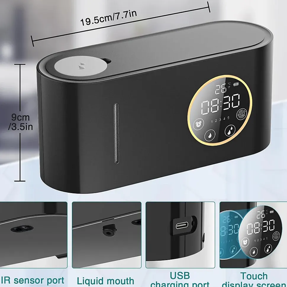 Distributeur de savon automatique mural, chargement USB, avec capteur infrarouge, 500 ml