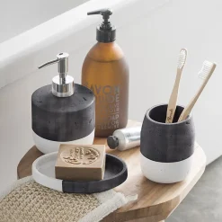 Distributeur de savon bicolore en polyrésine 10x12x18cm