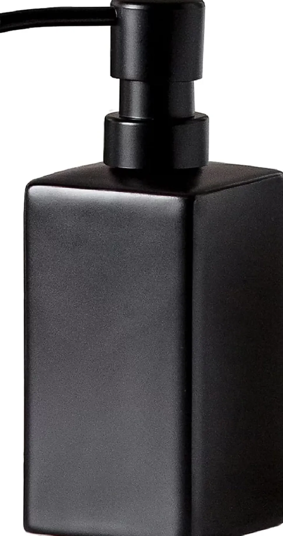 Distributeur de savon carré en céramique de 414 ml noir mat