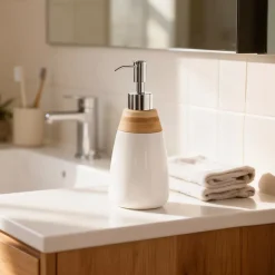 Distributeur de savon Cervia blanc et bambou GoodHome