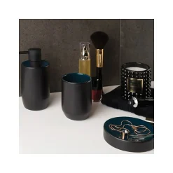 Distributeur de savon Céramique JARO Noir Pétrole Spirella