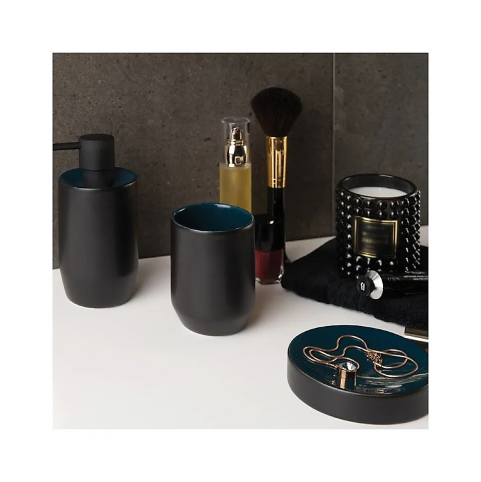 Distributeur de savon Céramique JARO Noir Pétrole Spirella