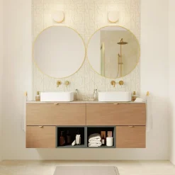 Distributeur de savon doré et verre transparent Ø8 x H.14 cm, GoodHome Cavalla