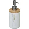 Distributeur de savon effet marbre blanc et bambou l.7,7 x H.17,4 x P.7,7 cm, 5Five Simply Smart Léa