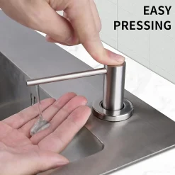 Distributeur de savon encastrable pour cuisine et salle de bain, flacon de 500 ml, remplissage par le haut, brossé