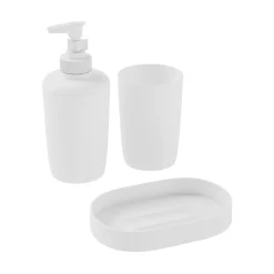 Distributeur de savon Glomma en polypropylène coloris blanc contenance 200 ml Ø7 x H.16,5 cm