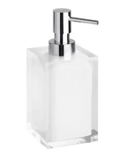 Distributeur de savon liquide carré à poser VISTA en résine 250ml-Blanc-Blanc-7 --8.2 --7