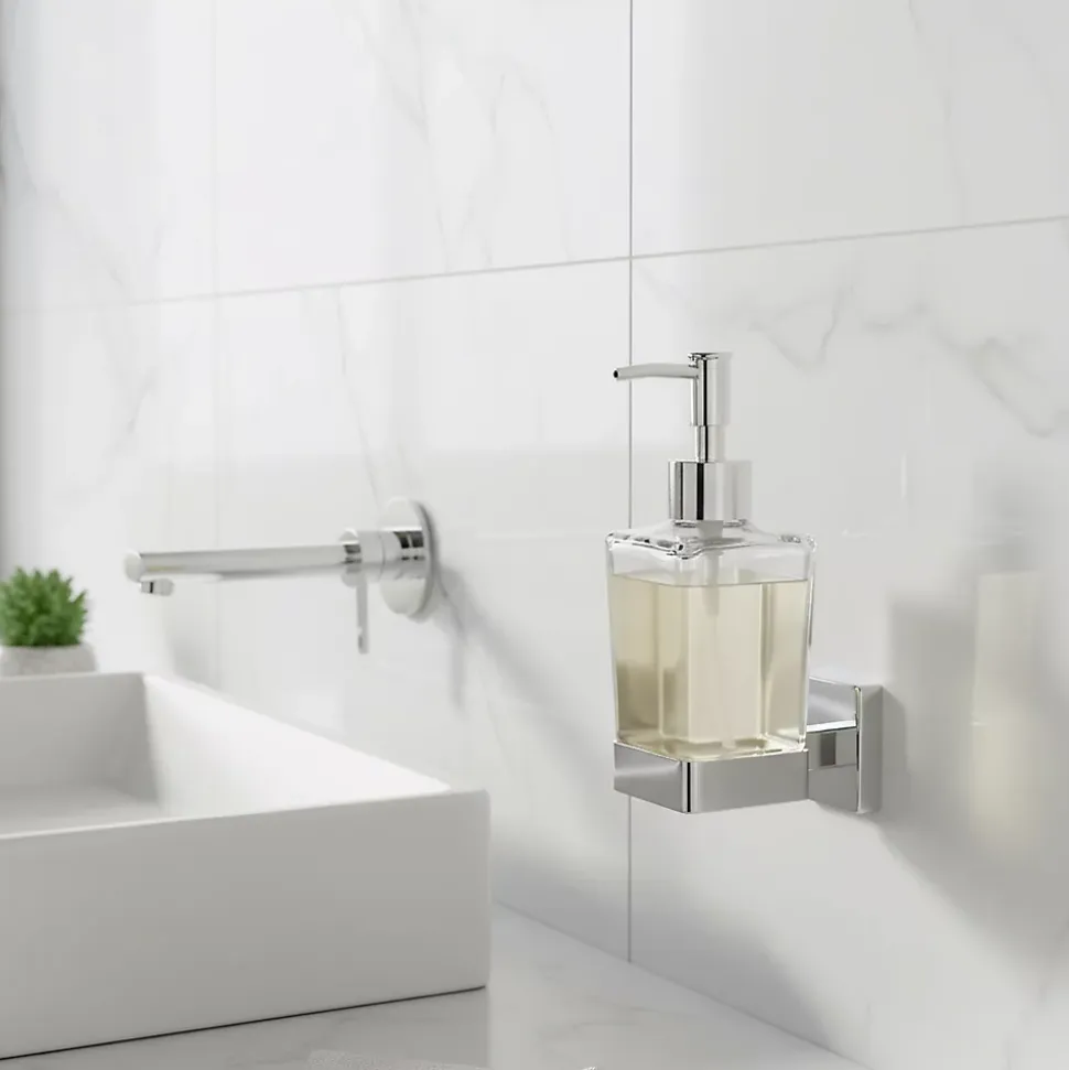 Distributeur de savon mural en verre et chromé Alessano GoodHome