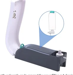 Distributeur de savon mural 300 ml, distributeur de savon manuel, sans perçage (blanc)