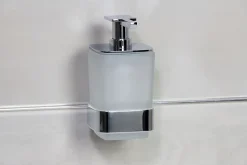 Distributeur de savon mural à clipser inox et verre Mat Inter Bilbao