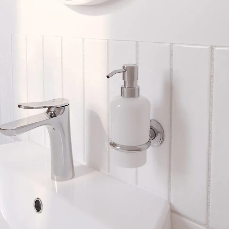 Distributeur de savon mural acier inoxydable chromé Endell GoodHome